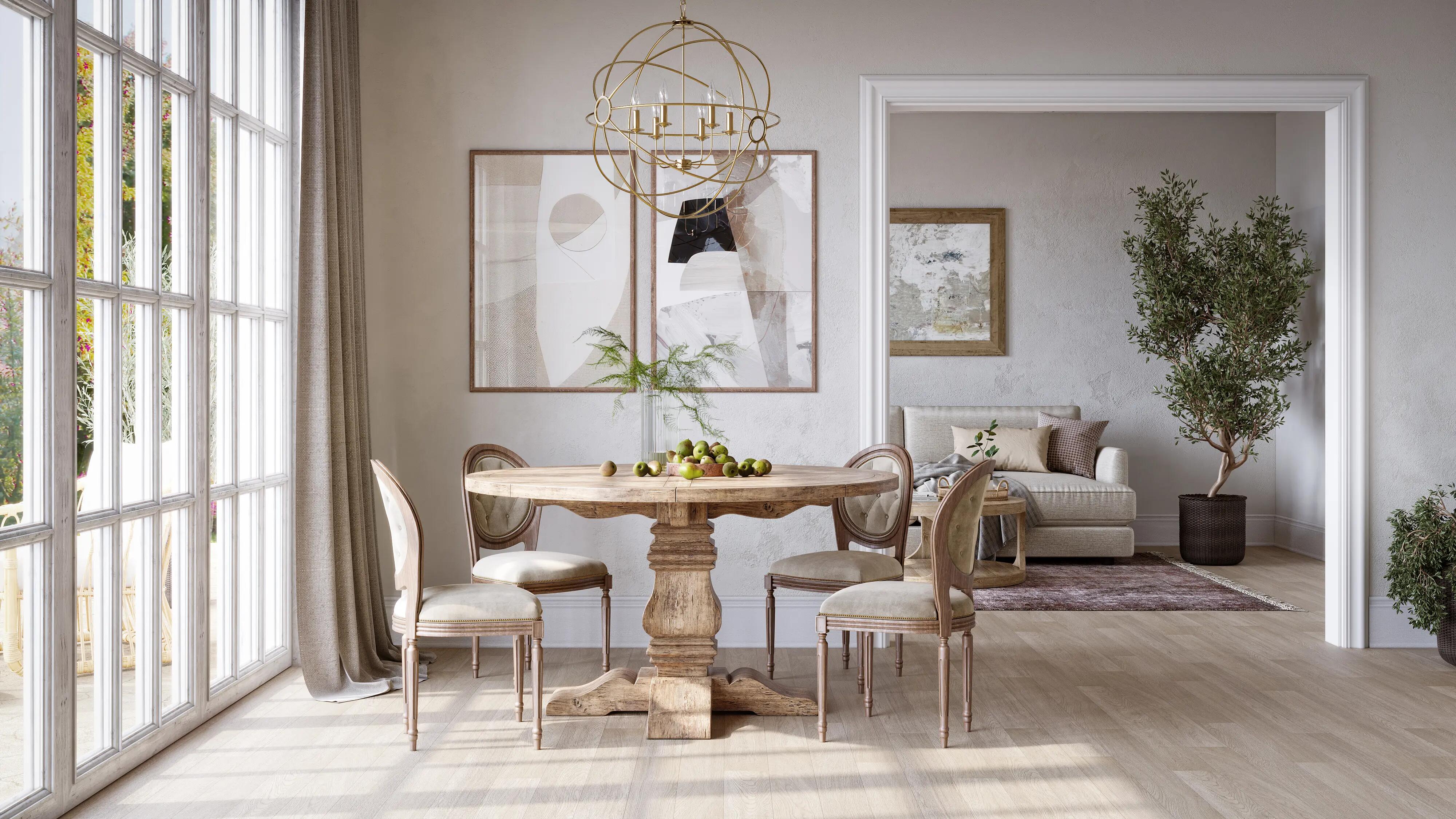 A dining room with Beauflor US luxury vinyl flooring