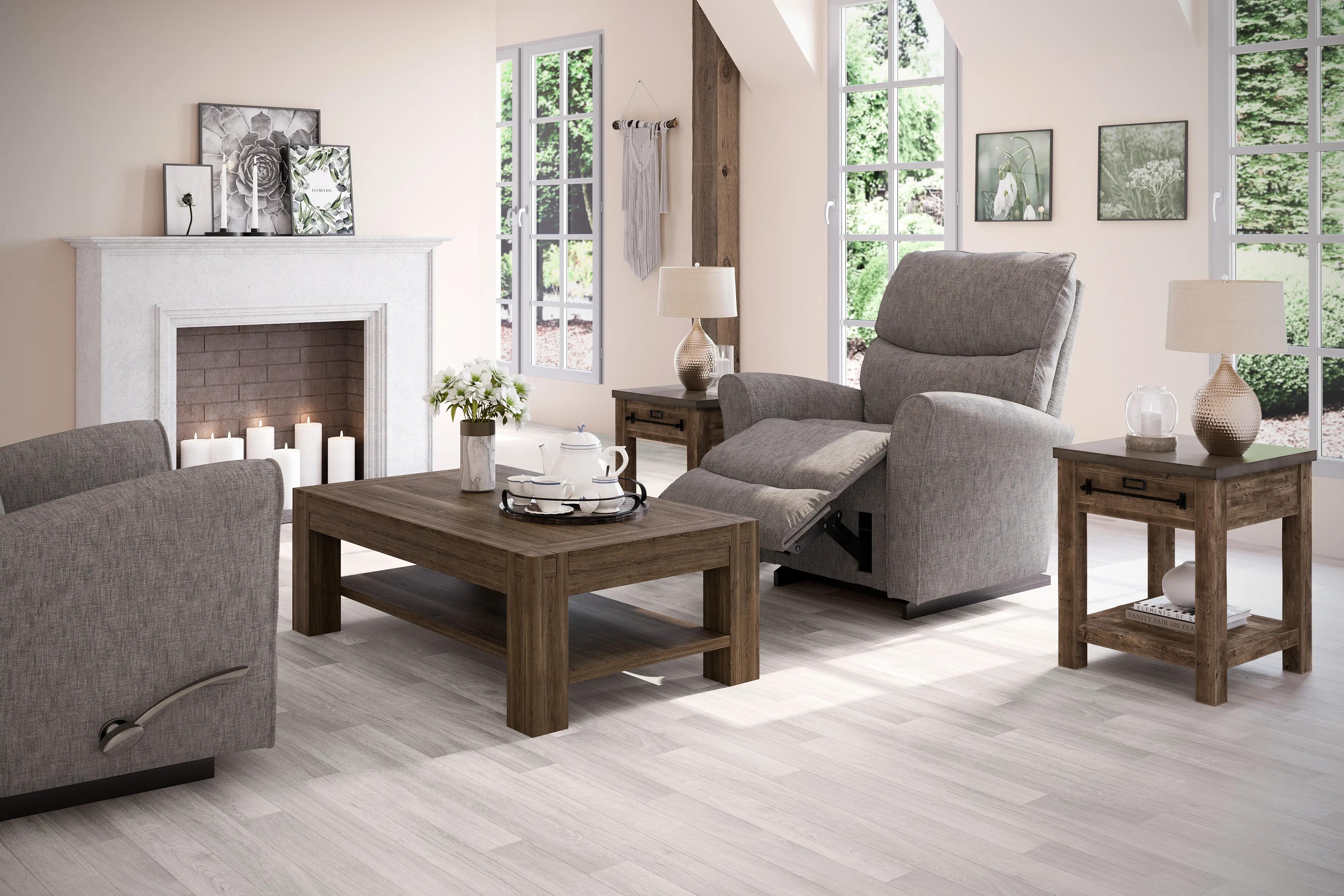 A living room with Beauflor US luxury vinyl roll flooring