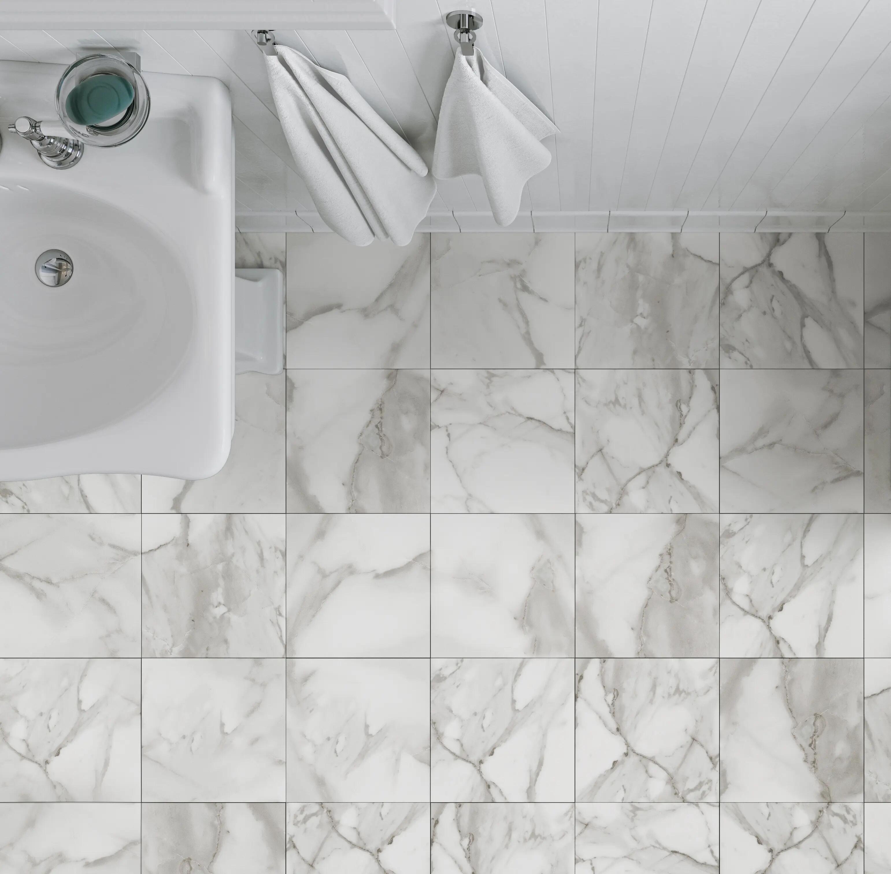 A bathroom with Beauflor US luxury vinyl roll flooring