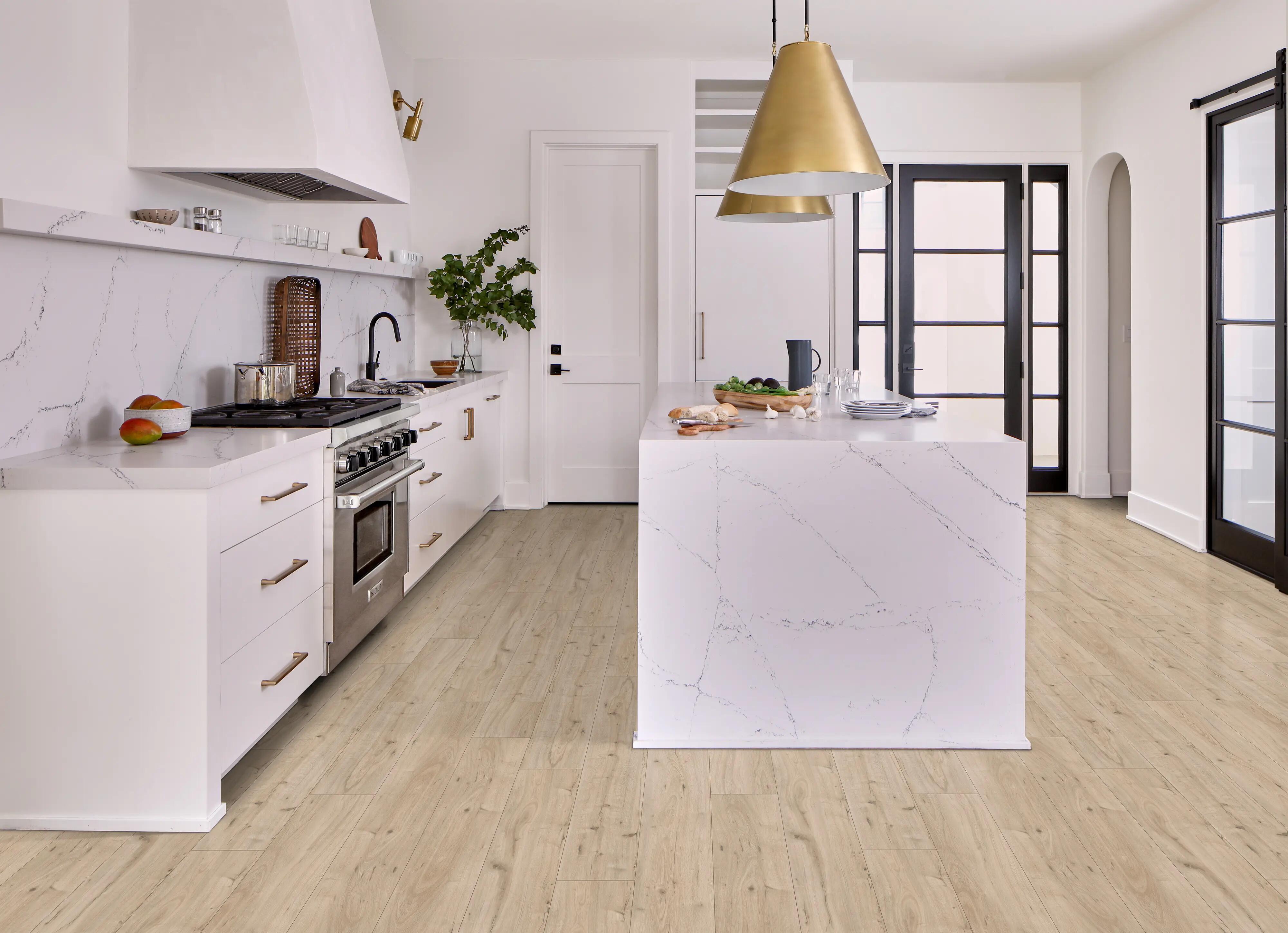 A kitchen with Beauflor luxury vinyl plank flooring