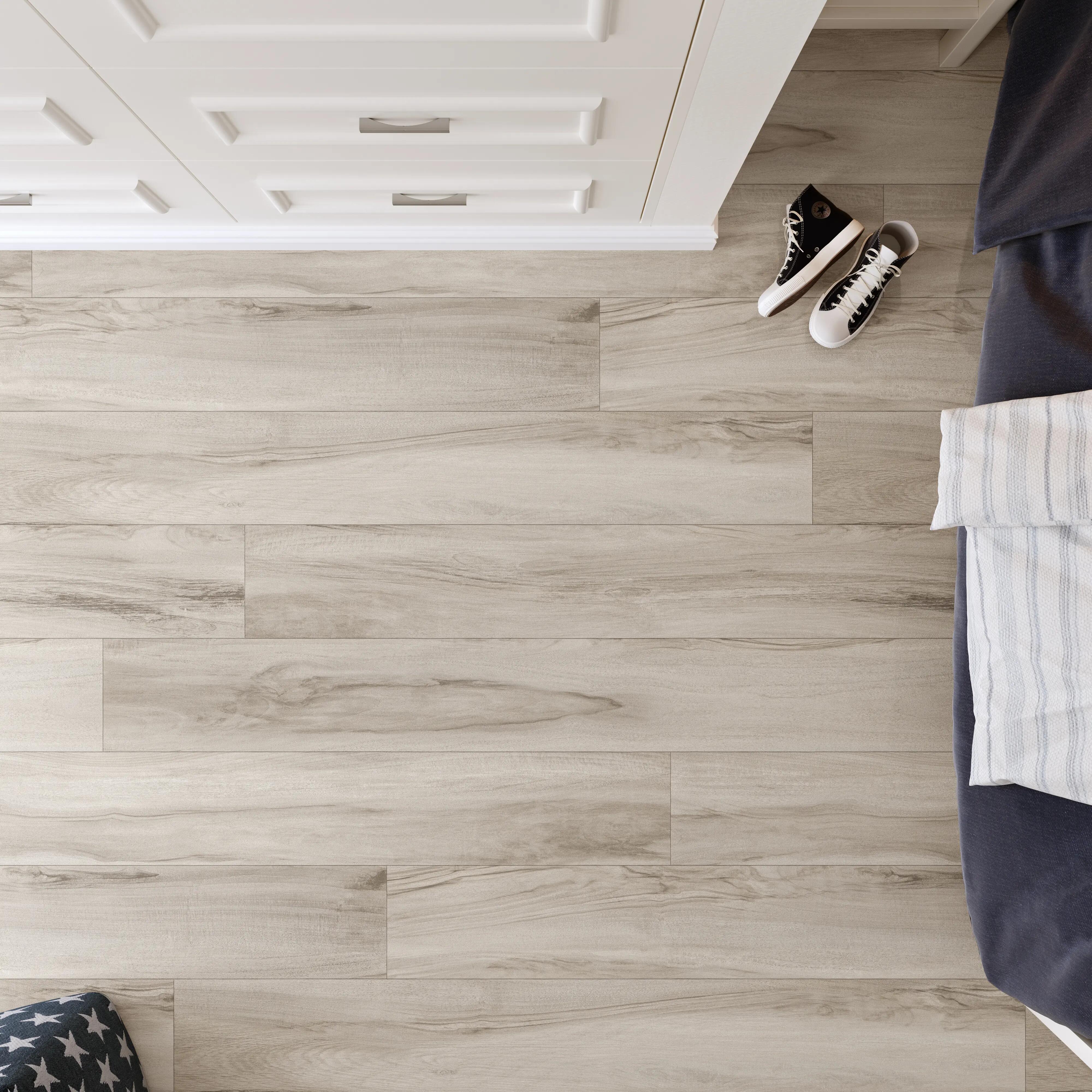 A bedroom with Beauflor US luxury vinyl roll flooring