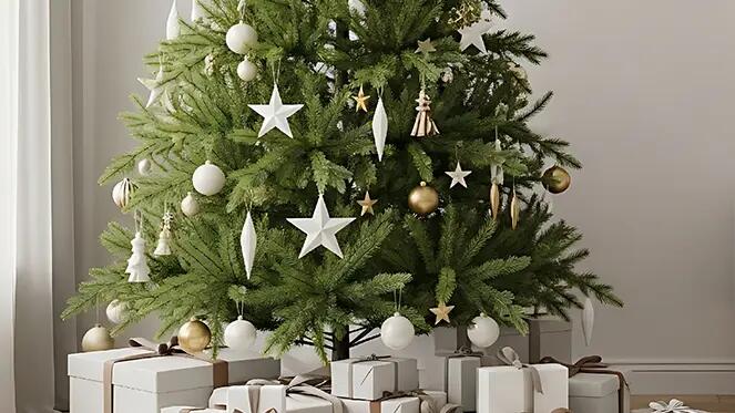 Editorial images, Modern holiday living room, Elegant Christmas tablescape, Minimalist holiday tree in a contemporary home